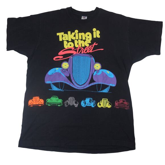 Vintage "Taking it to the Streets" Hotrod Graphic T Shirt - Picture 1 of 9